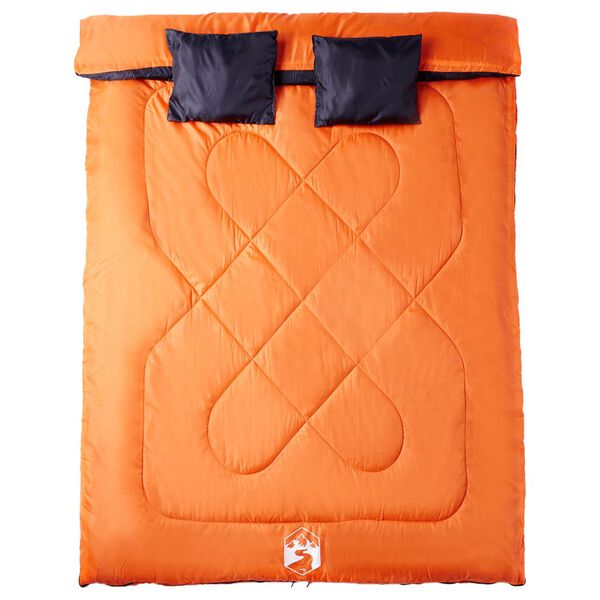 vidaXL Sac de couchage double et oreillers adultes camping 3-4 saisons