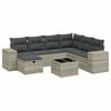 vidaXL Salon de jardin 8 pcs avec coussins gris clair r&eacute;sine tress&eacute;e