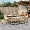 vidaXL Ensemble &agrave; manger de jardin et coussins 13 pcs beige
