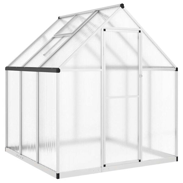 vidaXL Serre avec cadre de base argent 169x169x195 cm aluminium