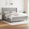 vidaXL Sommier &agrave; lattes de lit avec matelas Gris clair 180x200cm Tissu