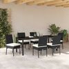 vidaXL Ensemble de salle &agrave; manger pour jardin 7 pcs Noir