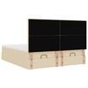 VidaXL Cadre de lit ottoman avec matelas cr&egrave;me 200x200cm tissu