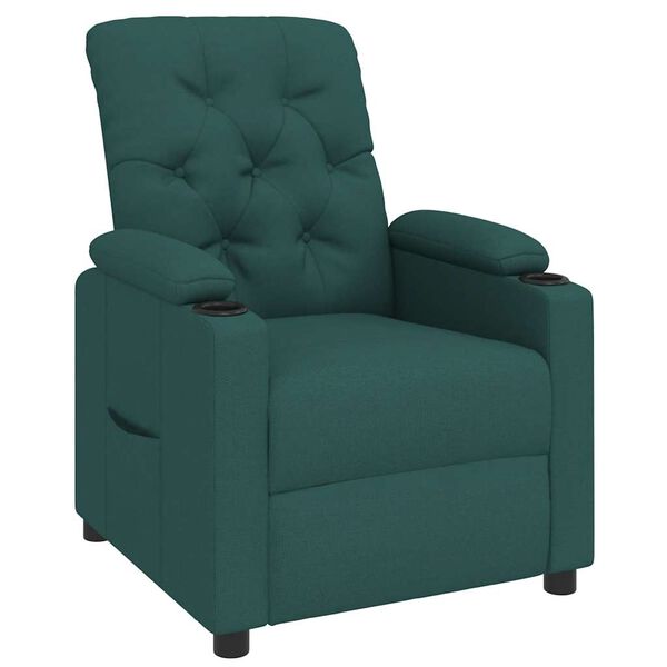 vidaXL Fauteuil inclinable Vert fonc&eacute; Tissu