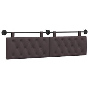 vidaXL T&ecirc;te de lit suspendue Marron fonc&eacute; 190 x 55 x 7 cm tissu