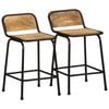 vidaXL Tabourets de bar lot de 2 pcs bois massif manguier brut