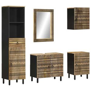 vidaXL Ensemble de meubles de salle de bain 5 pcs bois manguier massif