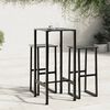 vidaXL Table de bar noir 50x50x110 cm acier enduit de poudre