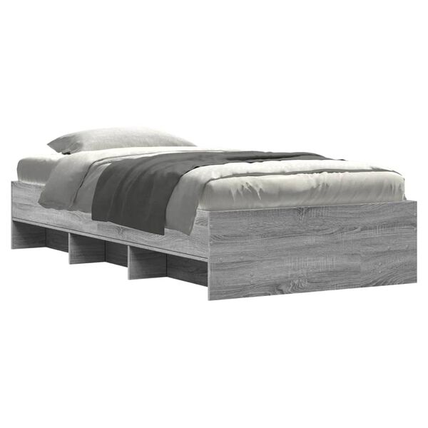 vidaXL Cadre de lit sans matelas sonoma gris 75x190 cm