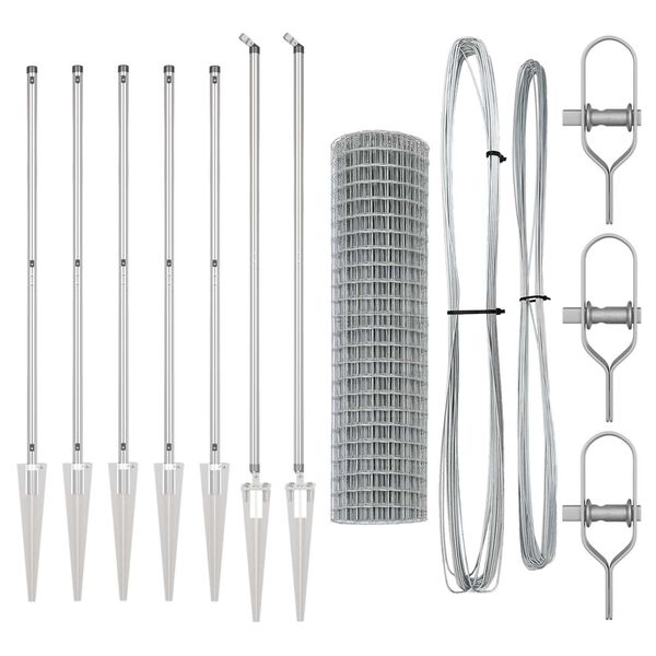 vidaXL Cl&ocirc;ture avec poteau Argent&eacute; 1,2 x 10 m Acier