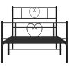 vidaXL Cadre de lit métal sans matelas avec pied de lit noir 75x190 cm