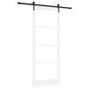 vidaXL Porte coulissante Blanc 93 x 232 cm Bois de pin massif et verre