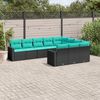 vidaXL Salon de jardin 10 pcs avec coussins noir r&eacute;sine tress&eacute;e