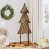 vidaXL Sapin de No&euml;l avec support Marron 151 cm Bois de teck solide