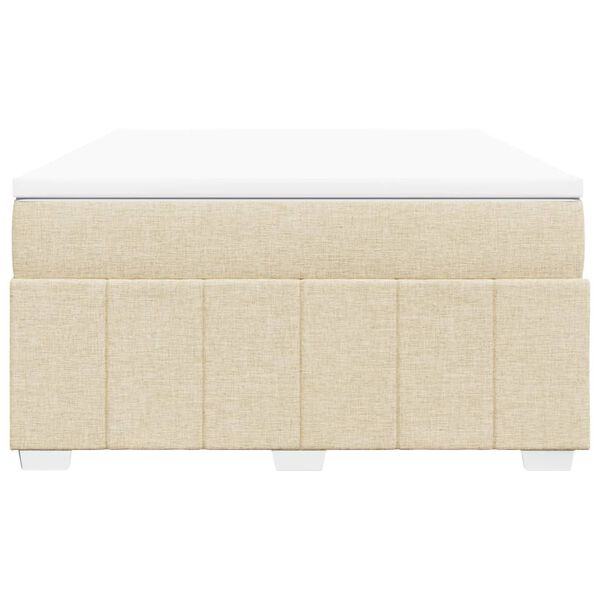 vidaXL Sommier &agrave; lattes de lit avec matelas Cr&egrave;me 160x200 cm Tissu