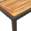 vidaXL Table de jardin et dessus en bois d'acacia noir r&eacute;sine tress&eacute;e