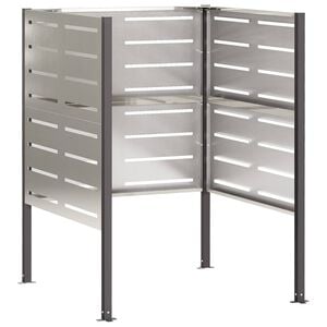 vidaXL &Eacute;cran pour poubelle 85 x 85 x 113 cm Acier inoxydable Argent&eacute;