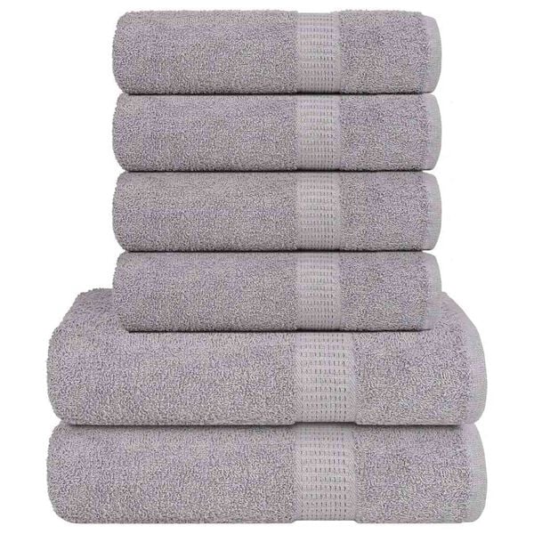 vidaXL Ensemble de serviettes 6 pcs FROGN gris 100% coton