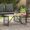 vidaXL Table de jardin Noir 80 x 40 x 40 cm Acier et Rattan Poly