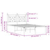 vidaXL Cadre de lit métal sans matelas avec tête de lit noir 120x200cm