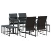 vidaXL Ensemble de salle &agrave; manger pour jardin 9 pcs Noir Acier