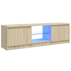 vidaXL Meuble TV avec lumi&egrave;res LED ch&ecirc;ne sonoma 120x30x36 cm