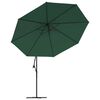 vidaXL Parasol de jardin en porte-à-feux et lumières LED mât en métal