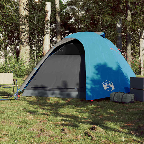 vidaXL Tente de camping à dôme 4 personnes bleu imperméable