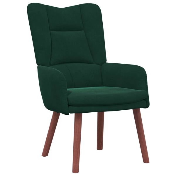 vidaXL fauteuil Vert fonc&eacute; 63 x 67 x 94 cm Velours