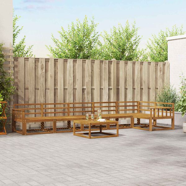 vidaXL Ensemble de canap&eacute;s d'ext&eacute;rieur 7 pcs Naturel