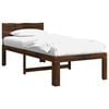 vidaXL Cadre de lit simple avec t&ecirc;te de lit ROSTOCK Marron fonc&eacute;