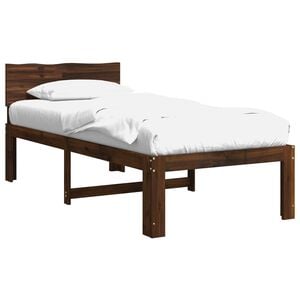 vidaXL Cadre de lit simple avec t&ecirc;te de lit ROSTOCK Marron fonc&eacute;