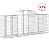 vidaXL Paniers &agrave; gabions arqu&eacute;s 25 pcs 200x50x80/100 cm Fer galvanis&eacute;