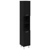 vidaXL Ensemble de mobilier de salle de bain avec &eacute;tag&egrave;re 4 pcs Noir
