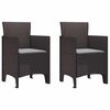 vidaXL Chaise de jardin 2 pcs Marron Polypropyl&egrave;ne