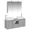 vidaXL Ensemble d'armoire de salle de bain 4 pcs Sonoma gris