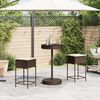 vidaXL Ensemble de bar de jardin 3 pcs et coussins brun r&eacute;sine tress&eacute;e