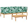vidaXL Salon palette de jardin avec coussins 3pcs bois d'acacia massif