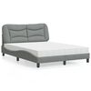 vidaXL Lit avec matelas Hvar gris clair 120x200 cm tissu