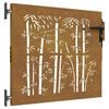 vidaXL Portail de jardin 85x75 cm acier corten design de bambou