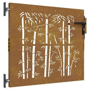vidaXL Portail de jardin 85x75 cm acier corten design de bambou
