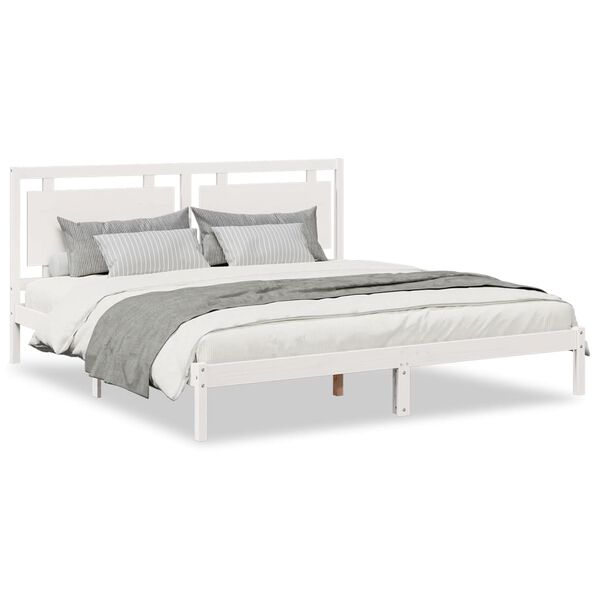 vidaXL Cadre de lit extra long sans matelas 200x210 cm bois massif