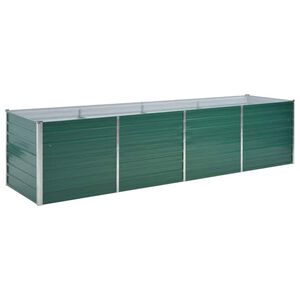 vidaXL Lit sur&eacute;lev&eacute; de jardin Acier galvanis&eacute; 320x80x77 cm Vert