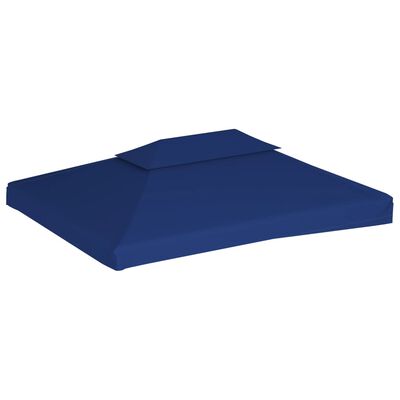 vidaXL Toile supérieure de belvédère 2 niveaux 310 g/m² 4x3 m Bleu