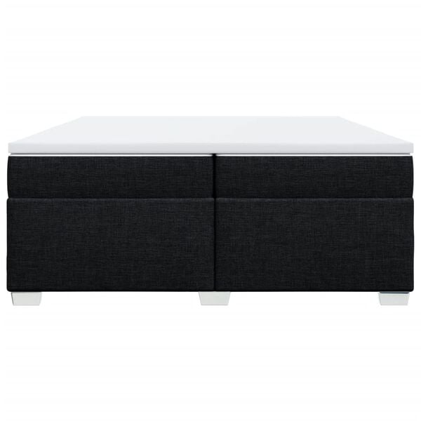 vidaXL Sommier &agrave; lattes de lit avec matelas Noir 200x200 cm Tissu