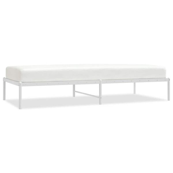 vidaXL Cadre de lit m&eacute;tal sans matelas blanc 90x200 cm