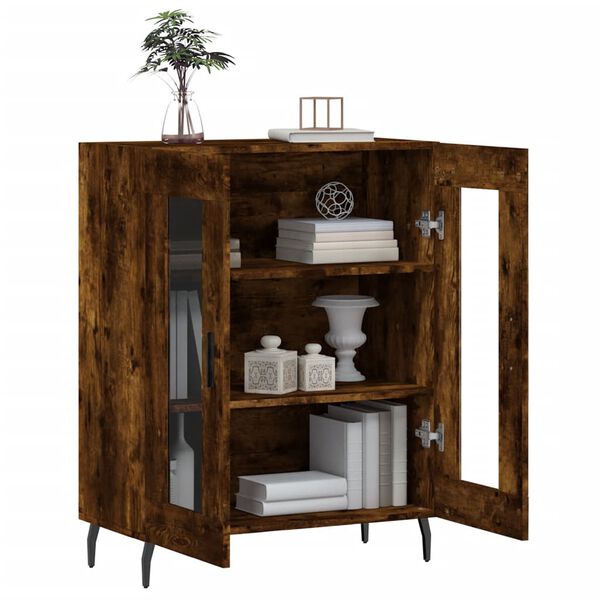 vidaXL Buffet ch&ecirc;ne fum&eacute; 69,5x34x90 cm bois d'ing&eacute;nierie
