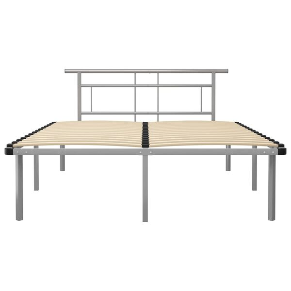 vidaXL Cadre de lit sans matelas gris m&eacute;tal 140x200 cm
