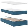 vidaXL Cadre de lit ottoman avec matelas bleu fonc&eacute; 90x200 cm velours