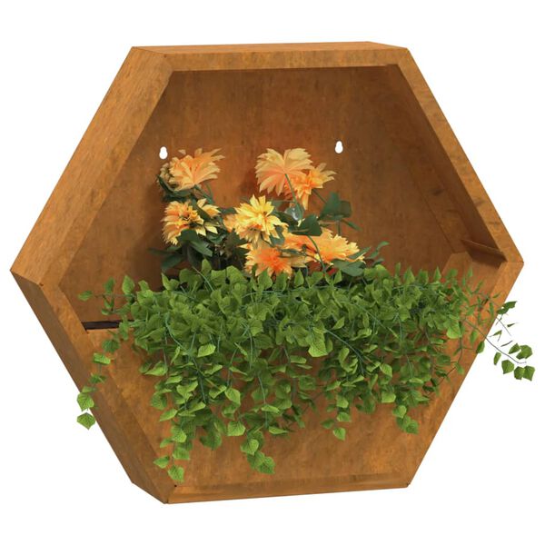 vidaXL Jardinières murales 2 pcs Rouillé Acier corten 46x10x40 cm